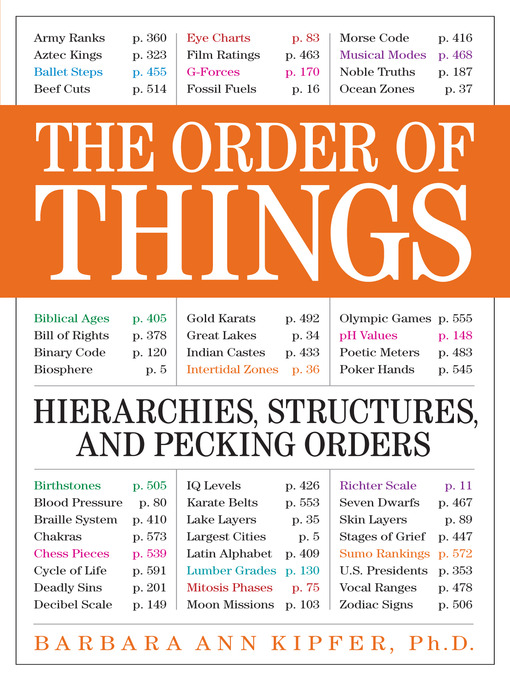 Title details for The Order of Things by Barbara Ann Kipfer - Wait list